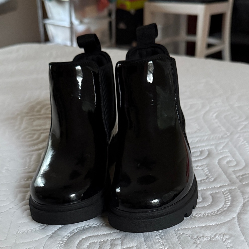 Native Kensington Shiny Black Kids Boots